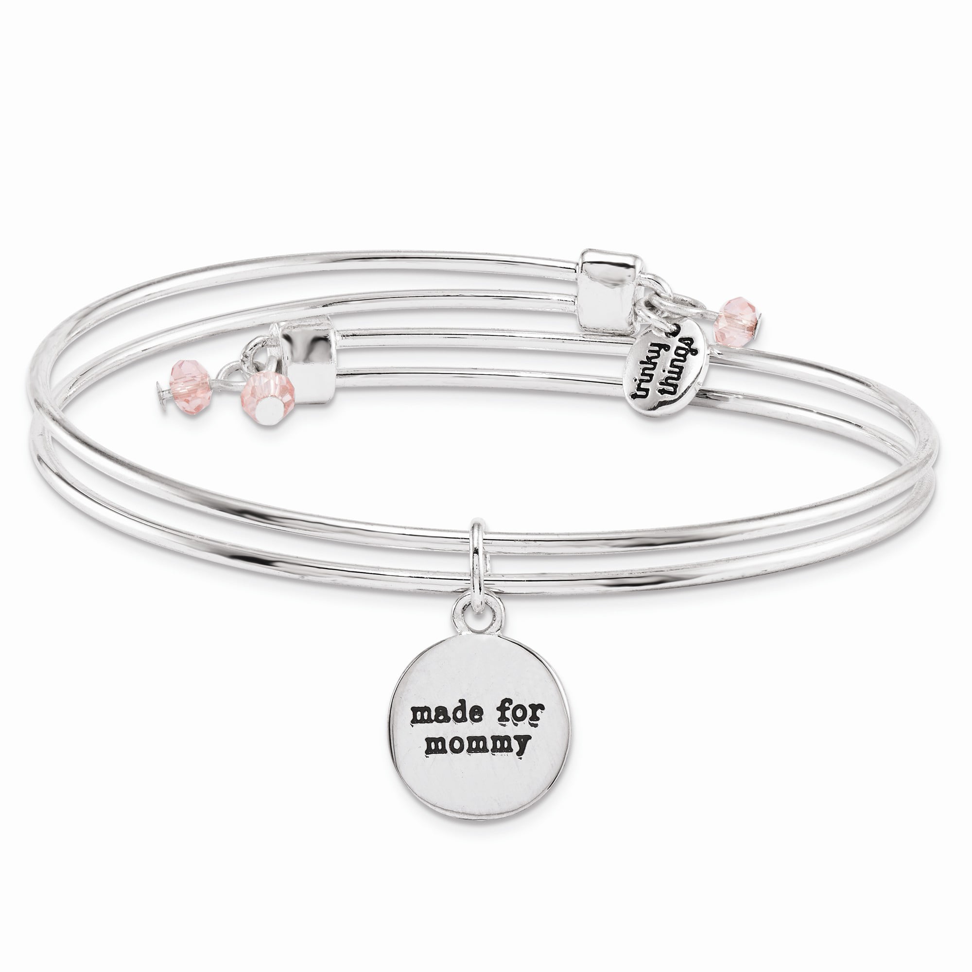 Bonyak Jewelry Silver-Tone Trinky Things Its a Pink Bracelet/Card