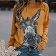 thumbnail image 2 of Fridja Chandails en Molleton Imprimés Décontractés pour Femmes Col Rond Manches Longues T-Shirts Amples, 2 of 5