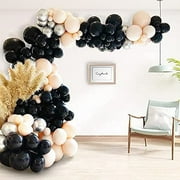 Black Ivory Silver Balloon Garland Kit Double-Stuffed Pastel Blush Balloon Arch 105pcs Nude Latex Party Balloons For Bachelorette Wedding Party Graduation Baby Shower Birthday Decoration