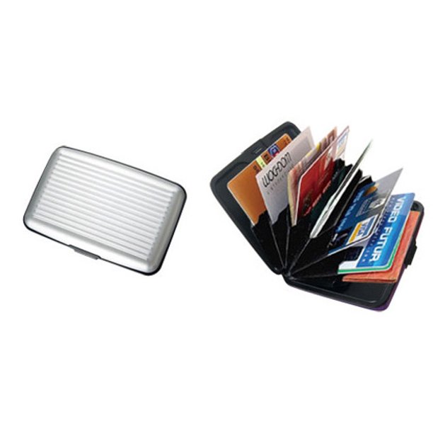 Card Holder Case Aluminium Shell Credit Card Holder (Silver Tone