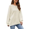 thumbnail image 1 of Mialoley Femmes Chandail Décontracté, Hiver Manches Longues Col Rond Couleur Unie en Tricot Ample, 1 of 6
