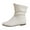 White, variant on Women's Winter Slouchy PU Leather Ankle Boots, Vintage Round Toe Slip On Mid Calf Fashion Comfortable Low Heel Walking Booties Shoes Outdoor