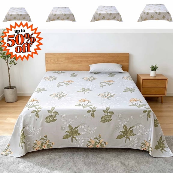 FEOLGEHLY Small/Twin/Full/Queen/King Sheets 79x91in Microfiber Flat Bed Sheets Only Bed Sofa Cover Washable Wrinkle Free Deep Pocket Sheets, Non-slide Breathable Cooling Bed Sheets(L)