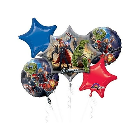 AVENGERS BALLOON BOUQUET Kit  Party Supplies Decorations Foil Mylar Balloon  5pc