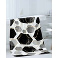 thumbnail image 3 of Black Grey Bath Towels for Bathroom Set,Luxury Microfiber Towels Gifts for Women,Quick Dry Beach Kitchen Hand Hair Face Towel and Dish Washcloth,Geometric Gold White Hexagon Modern Yoga Towels+Set, 3 of 7
