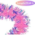 thumbnail image 2 of 20ft/6m Pink Christmas Tinsel Garland Iridescent Metallic Twisted Hanging Garland with Star for Chistmas Tree Fireplace Home Decoration 20ft Pink, 2 of 7