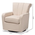 thumbnail image 3 of Baxton Studio Chaise Pivotante Tapissée en Tissu Beige Rayner, 3 of 8