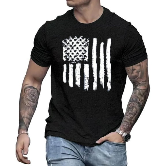 4th of July Shirts for Men American Flag Patriotic T-Shirt Independence Day Graphic Tee Tops Tops Tee