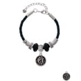 thumbnail image 2 of Delight Jewelry Silvertone Physical Therapist Caduceus Seal - PT Godmother Celtic Knot Leather Bead Bracelet, 7"+2" Extender, 2 of 4
