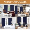 thumbnail image 6 of XWZO Total Blackout Curtains for Bedroom with Tiebacks, 100% Light Block Window Curtain Drape 2 Panels Set, Noise Reducing Privacy Curtain for Living Room, Navy Blue,52 x 45, 6 of 7