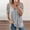 Grey, variant on Womens Cold Shoulder Top Cute Graphic Cut Out Top Zipper Front Exposed Shoulder with Strap Detail for Summer Daily or Casual Outings,Gray XL