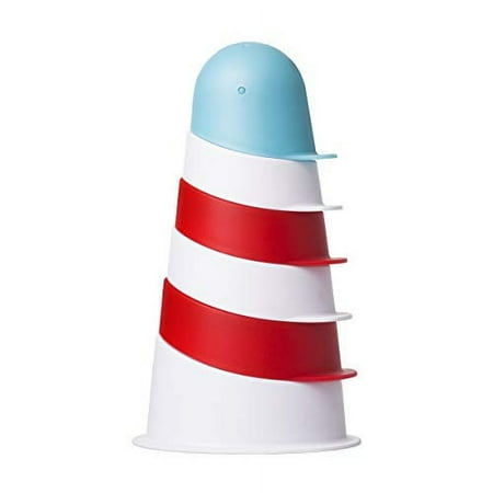 UPC: 0698904105701 | Ubbi Lighthouse Stacking Cups Bath Toys Set of 6 Mold Free Dishwasher Safe Toddler Toys