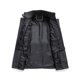 thumbnail image 3 of Abrigo de invierno para hombre, abrigo corto de lana de invierno, abrigo de lana de longitud media, chaqueta de invierno corta con cuello doble extraíble para negocios, ocio al aire libre,, 3 of 5
