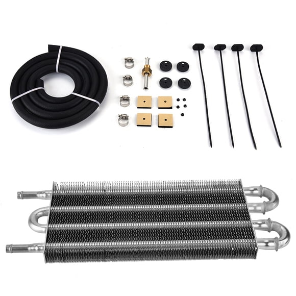 Car 4 Row Remote Transmission Oil Cooler Kit Auto Manual Radiator Converter