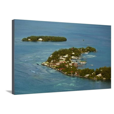 Aerial View of Small Island in Caribbean Sea, Guadalupe, French Antilles Stretched Canvas Print Wall Art By Vittorio