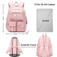 thumbnail image 3 of AO ALI VICTORY Laptop Backpacks 15.6 Inch School Bag College Backpack Anti Theft Travel Daypack Large Bookbags for  Women Students (Pink), 3 of 7