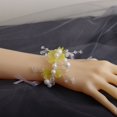 thumbnail image 6 of Travelwant Wedding Bridal Wrist Corsage Bride Wrist Flower Corsages Pearl Stretch Bracelet Wristband for Girl Bridesmaid Prom Homecoming Hand Flowers Decor, 6 of 7