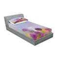 thumbnail image 2 of Ambesonne Floral Fitted Sheet & Pillow Sham Set, Onion Flowers Pastel, Twinxl, Purple Blue, 2 of 2
