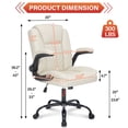 thumbnail image 2 of Fantasylab Executive Ergonomic 300LBS PU Leather Home Office Desk Chair, Computer Desk Chair with Adjustable Armrest,WHITE, 2 of 10