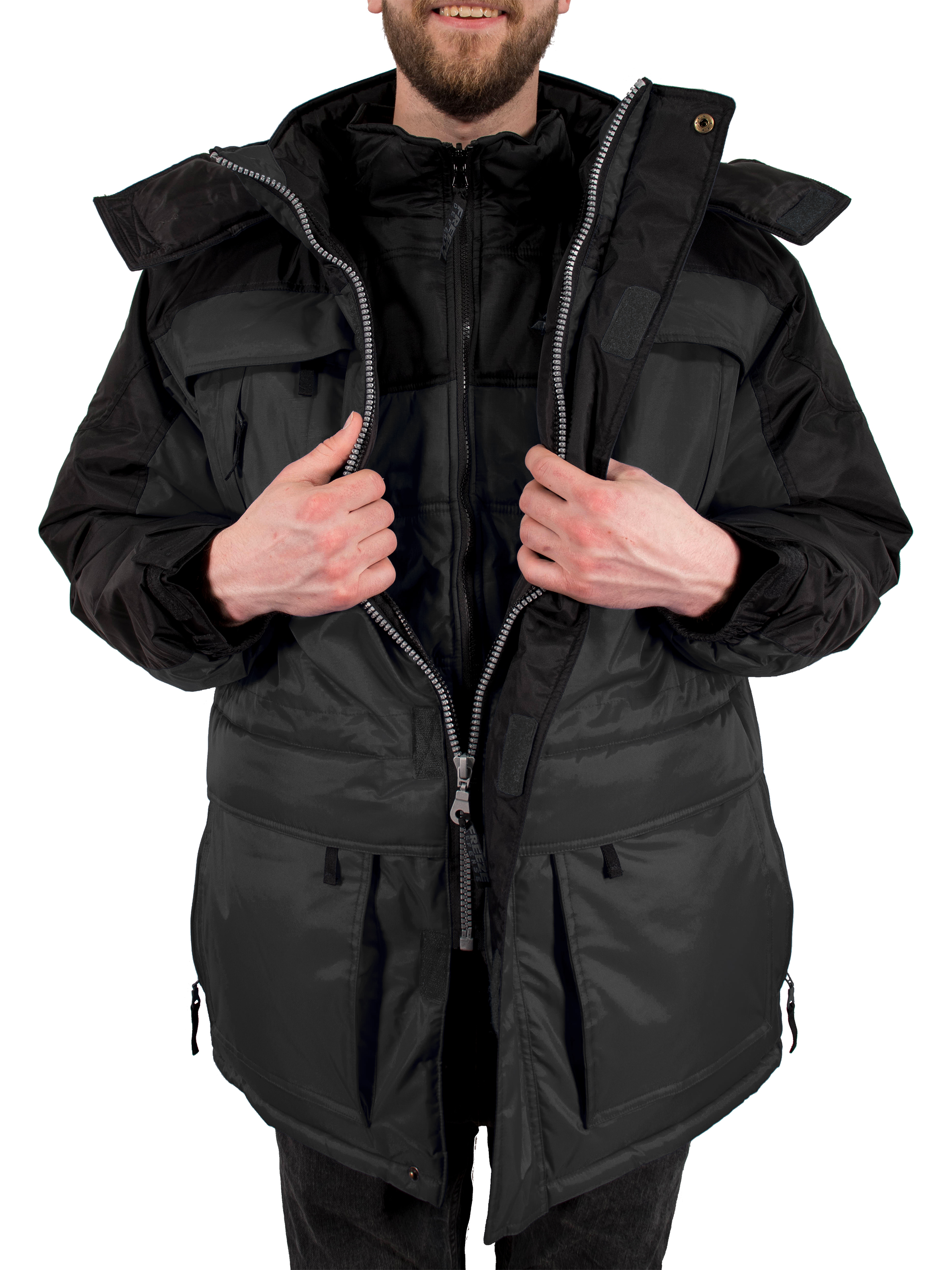 Freeze Defense Big & Tall Men's 3in1 Winter Jacket Coat Parka & Vest (6XL, Gray) - image 4 of 10