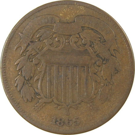 1865 Two Cent Piece VG Very Good 2c Coin