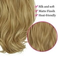 thumbnail image 3 of 3/4 Full Head Synthetic Hair Extensions 18 Inch 120g Invisible Wire Hair Extensions No Clip in Hidden Wire Hair Extensions Invisible Hairpiece Silky Hair Ombre Light Blonde, 3 of 8