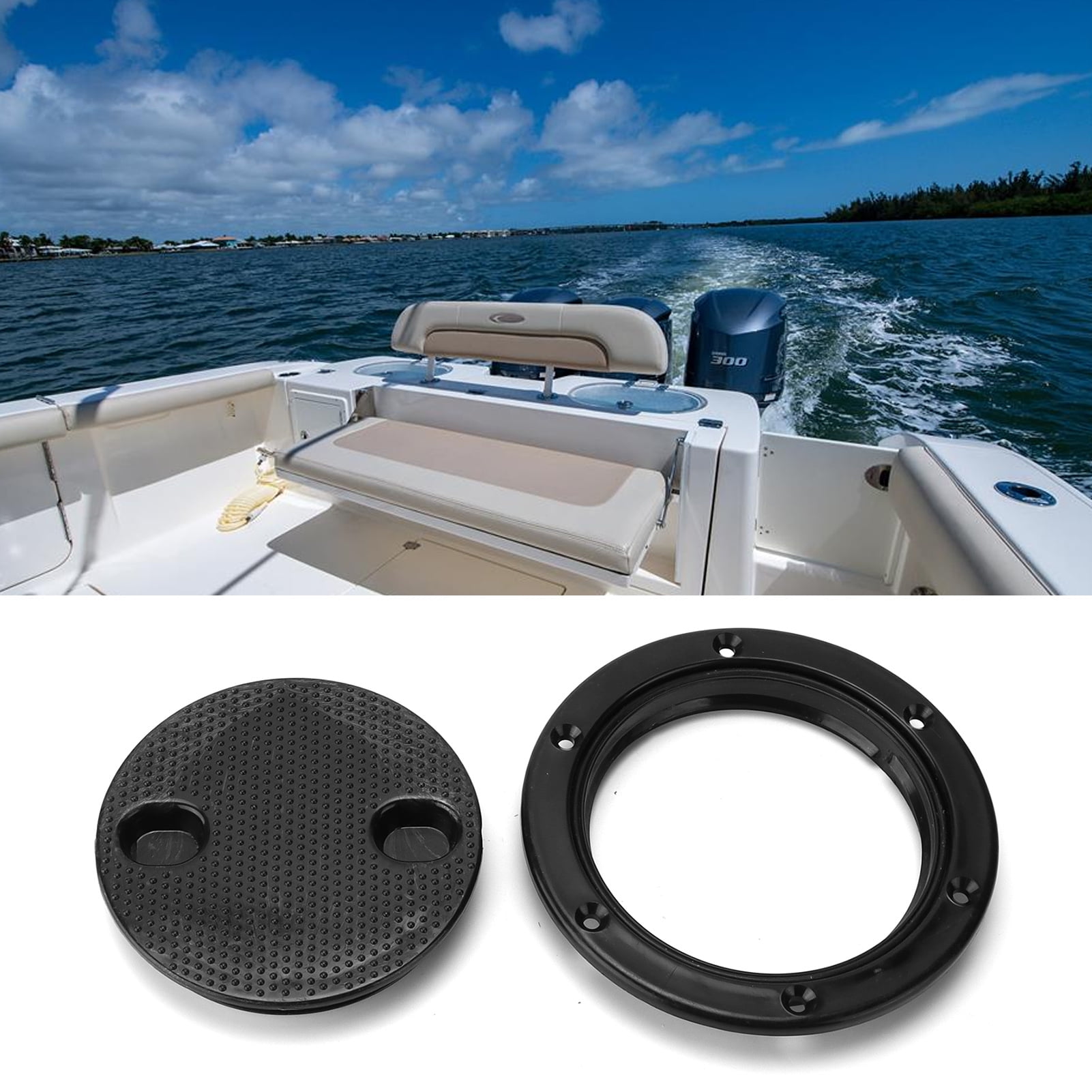 Plaque De Pont De Bateau – Trappe Marine Ronde 4 Pouces, ABS Antidérapant, Étanche – Pour Yacht, Kayak, VR