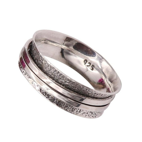 JewelsTrezoro Sterling Silver 925 Spinner Ring Meditation Ring Men Women Ring All Sizes Gift Item Handmade Jewelry TSR03A (US-9.5)