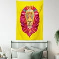 thumbnail image 4 of Zoo Tapestry, Colorful African Animals Geometric Diamond Face Lions Mane Safari Wildlife Theme Image, Wall Hanging for Bedroom Living Room Dorm Decor, 60W X 80L Inches, Multicolor, by Ambesonne, 4 of 5
