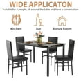 thumbnail image 5 of uhomepro 5-Piece Dining Room Table Set for 4 Person, Elegant Dining Table Set, Home Kitchen Table with 4 PU Leather Chairs and Metal Dining Room Modern Furniture, 5 of 12
