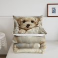 thumbnail image 5 of Homewish Cream Maltese Puppy Twin Comforter Sets,Cartoon Pet Dog Bedding Set,White,Reversible,2 Pieces,1 Comforter and 1 Pillowcase, 5 of 7