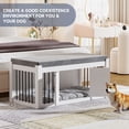 thumbnail image 6 of Faceket 47.2" Dog Crate Furniture, 2-Door Lockable Wooden Kennel with Cushion, White End of Bed Bench Ottoman for Medium Dogs, 6 of 9