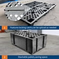 thumbnail image 5 of 4 PCS Interlocking Plastic Pallets, Lightweight Floor Pallets with Breathable Grid, HDPE Heavy Duty Storage Pad for Garage, Warehouse, Basement, 5 of 7