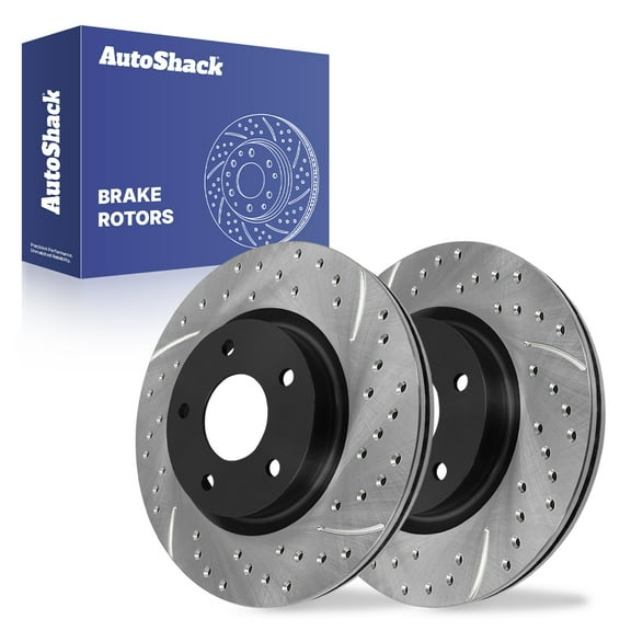 AutoShack Front Vented Drilled & Slotted E-Coated Brake Rotors 2-PC Set Replacement for 2007-2013 Nissan Altima ShadowGuard 11.65" (295.9 mm)