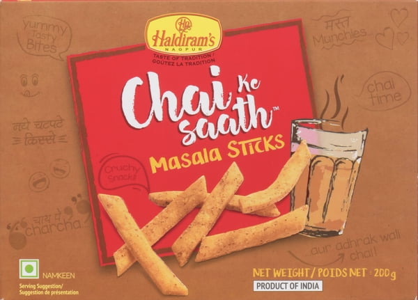 HALDIRAM MASALA STICKS 200G are premium savory snacks from the "Chai Ke Saath" series, specifically crafted to complement tea and coffee with a bold, aromatic spice profile.