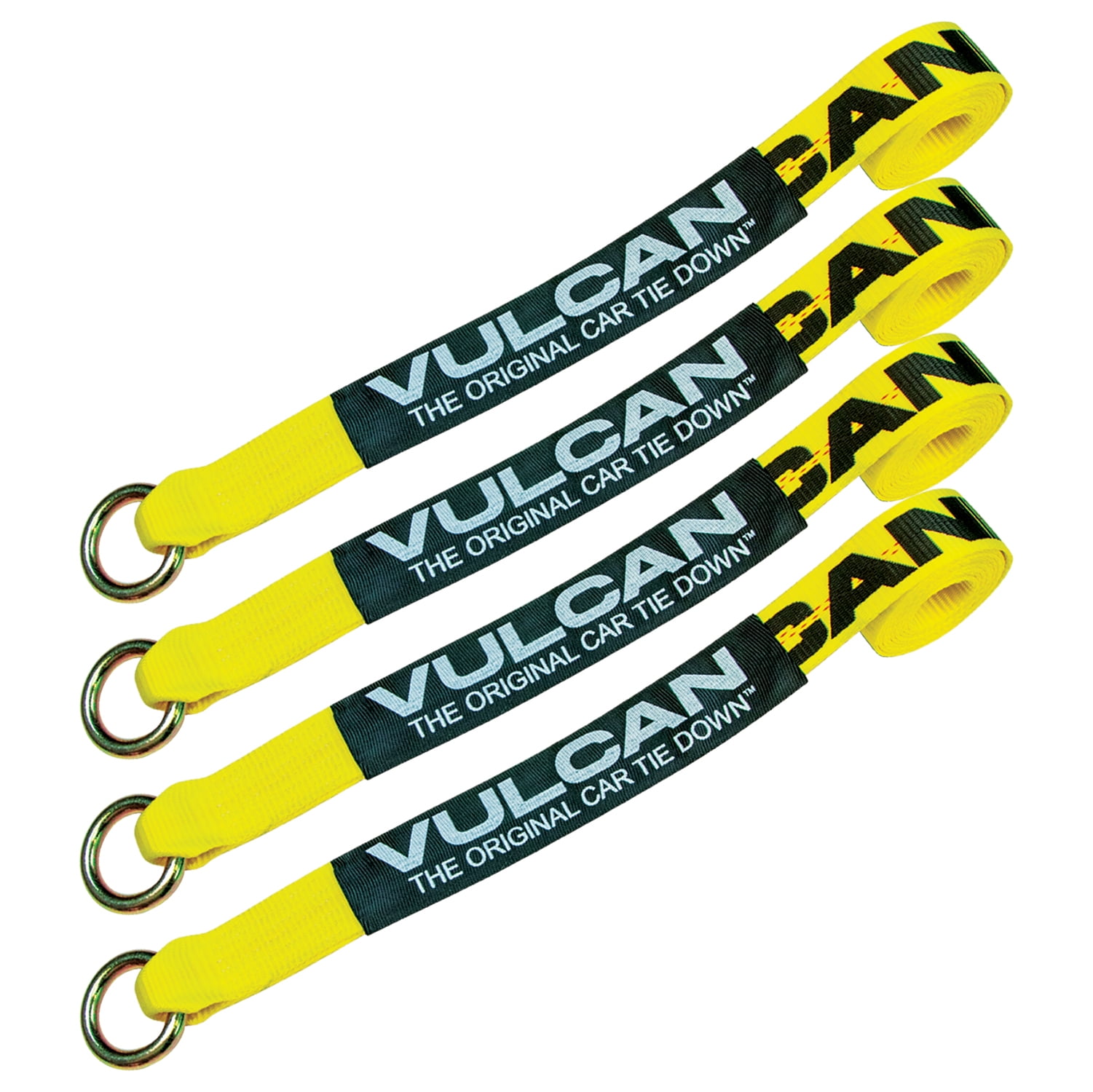 VULCAN Loop Exotic Car Tie Down Straps 2 Inch x 12 Foot Classic Yellow Includes Four 2