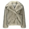 thumbnail image 4 of HTNBO Women's Faux Fur Coat Long Sleeve Fluffy Jacket Open Front Furry Winter Shaggy Short Coat Outwear, 4 of 5
