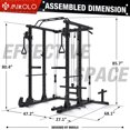 thumbnail image 5 of Mikolo Power Rack Cage, 1500LBS Weight Cage with 800LB Capacity Adjustable Weight Bench, Multi-Function Workout Rack Cage with Storage System, J-Hook, Band Peg, Battle Rope Ring Home Gym, 5 of 5