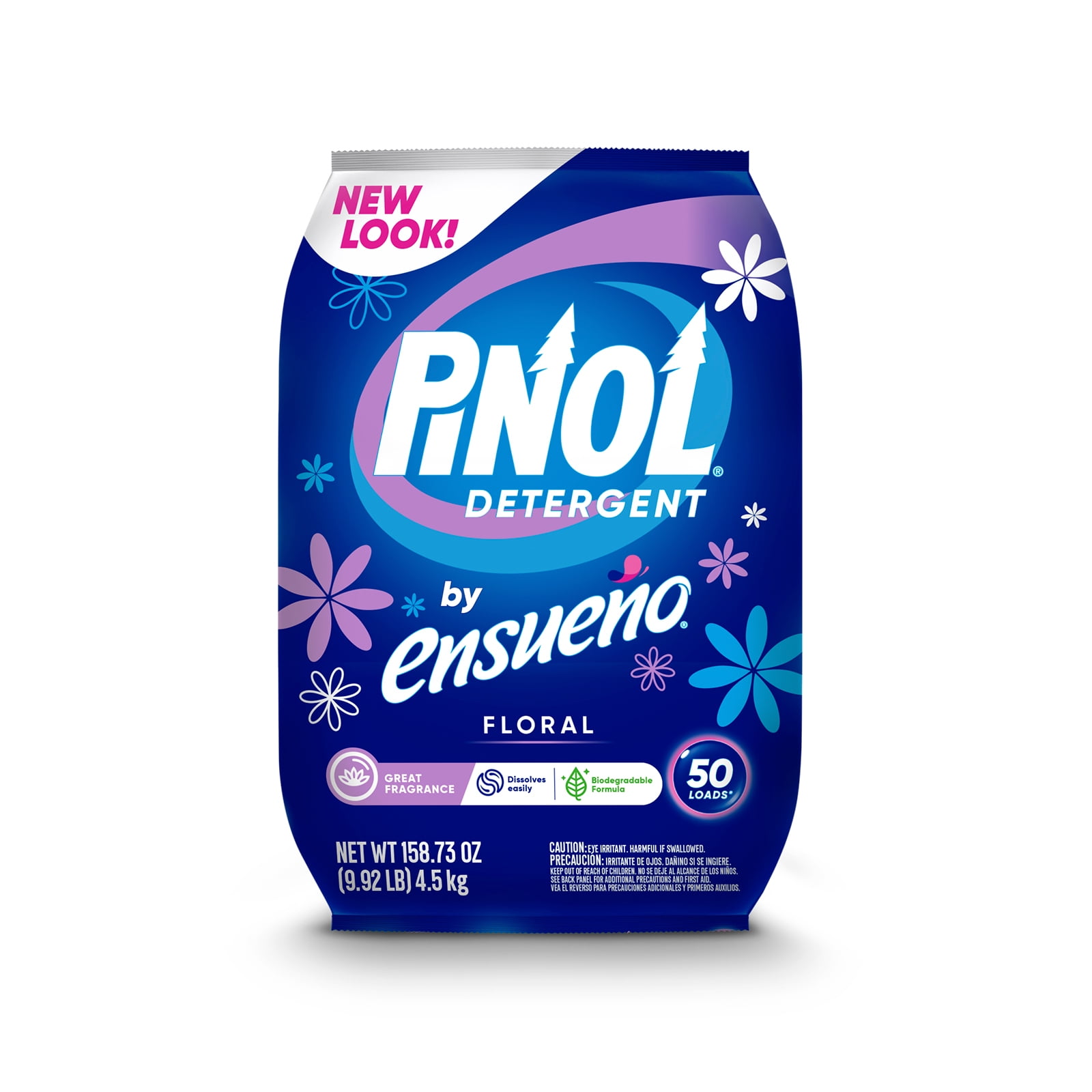 (4 pack) Pinol By Ensueño Powder Laundry Detergent - Floral Scent (4.5Kg), 50 Loads