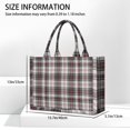 thumbnail image 3 of Large Capacity Tote Bag,Gray Red Plaid Checkered Pattern Handbag Fashion Luxury Tote Bag,15.7"x13"x 5.1" Inches,Laptop Compatible, 3 of 6