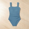 thumbnail image 4 of SGMVNU Girl Swimsuits Color Block Full Coverage Bathing Suit Adjustable Straps Padded Beach Swimwear, Size 7-8 Years, zb1-Light Blue, 4 of 5