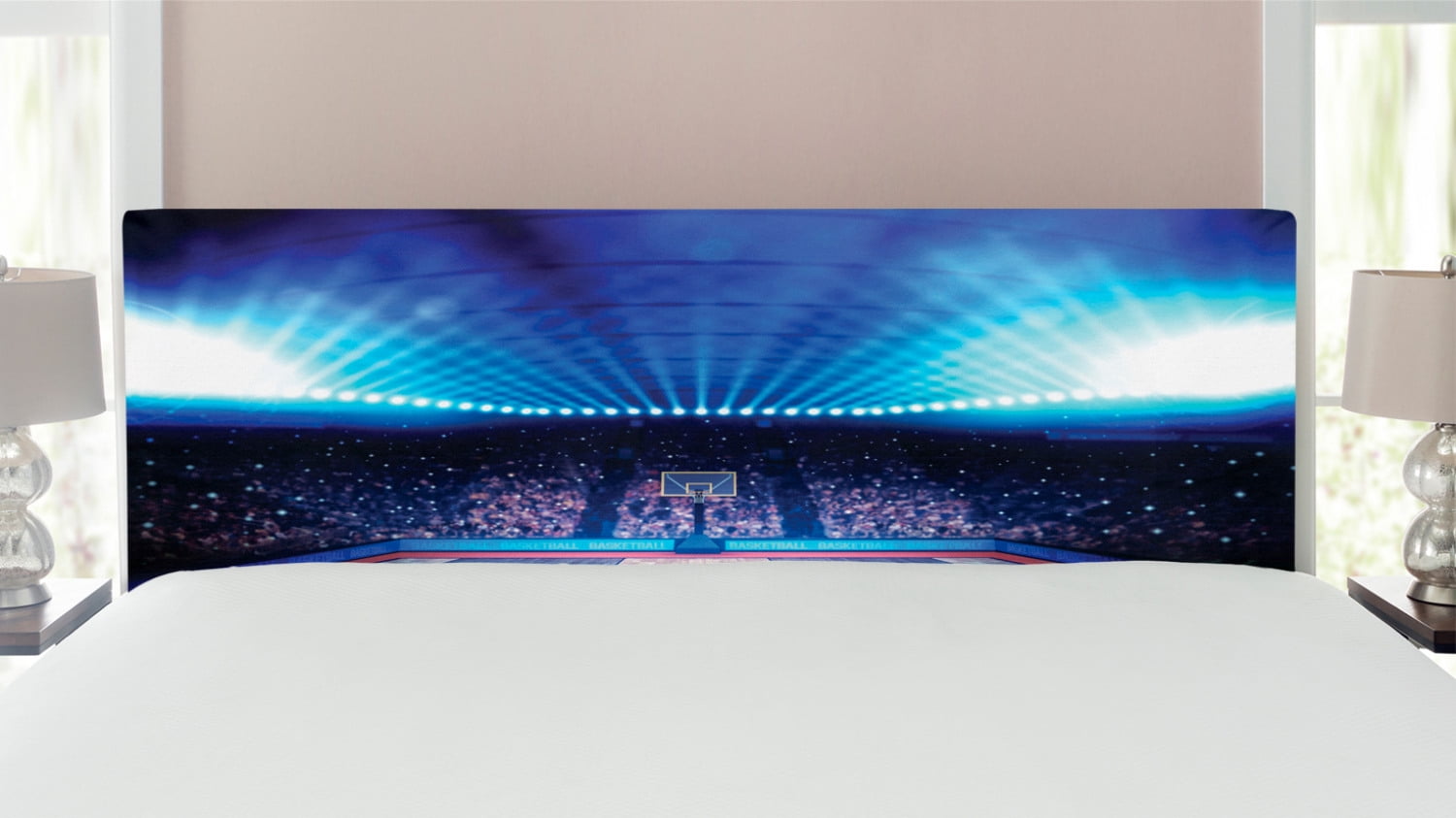 Basketball Headboard, Basketball Arena Court with Fans and Competition