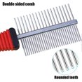 thumbnail image 3 of Vett Dog Grooming Comb, Cat Rake Comb Comb with Rounded Metal Double Sided Teeth Brush Flea Comb, 3 of 5