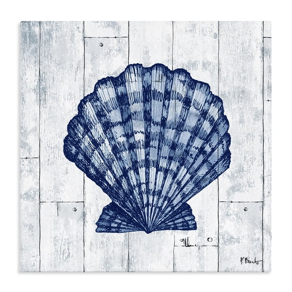 Stupell Industries Rustic Lodge Coastal Timberland Scallop Canvas Art, 17 x 17, by Paul Brent