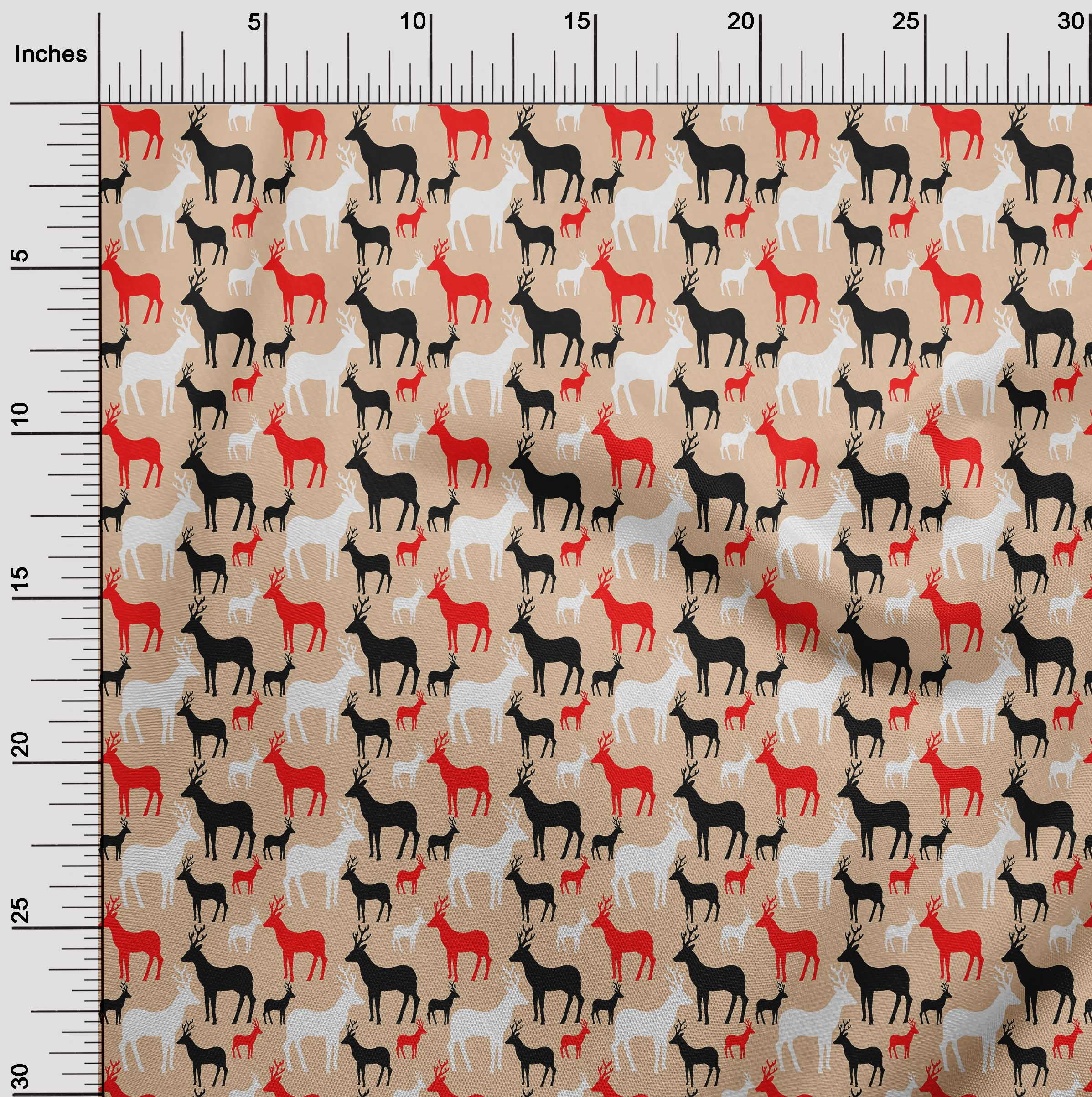 oneOone Cotton Cambric Pale Orange Fabric Merry Christmas Sewing Fabric By The Yard Printed Diy Clothing Sewing Supplies 56 Inch Wide