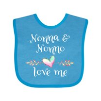 Inktastic Nonna and Nonno Love Me Heart Grandchild Boys or Girls Baby Bib