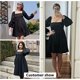 thumbnail image 3 of Vestido de cuello cuadrado para mujer, manga larga abombada, minivestido informal corto XL, 3 of 5