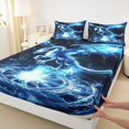 thumbnail image 3 of Homewish Jungle Dragon Twin Sheet Sets,Western Fantasy Animal Twin Fitted Sheet,Blue Black Flat Sheet For Teens,Microfiber Bedroom Decor,3 Pieces, 3 of 7