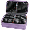 thumbnail image 2 of Art Marker Case-120 Slots Marker Organizer Case with Front Pocket Zipper Closure, 3-Layer Colored Pencil Case for Markers, Colored Pencils or Gel Pens (Purple), 2 of 5