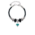 thumbnail image 2 of Delight Jewelry Silvertone Small Long Teal Heart Godmother Celtic Knot Leather Bead Bracelet, 7"+2" Extender, 2 of 4